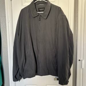 London Fog Men’s Gray Zip Front Lightweight Jacket Plaid Collar Lining 2XT